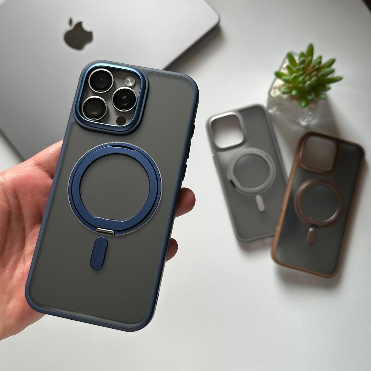 Pure Matte Magsafe Stand with Metal Frame Camera Case (Code DDU89)
