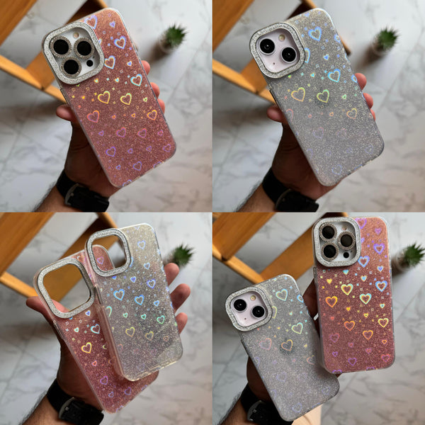 Fashion Glitter Reflection Hearts Case (Code RFH25)