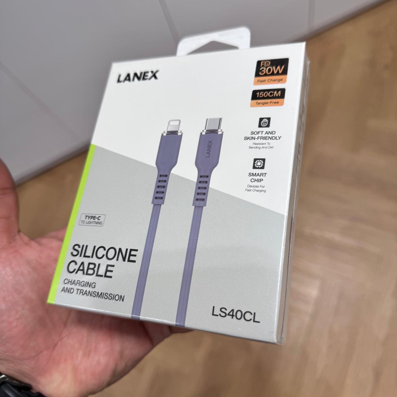 Silicone Cable Charging and Transmission Type-C to Lightning PD30W (150cm)-(Code LS40CL)