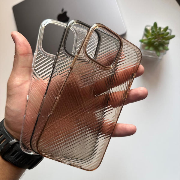 Rhombus Lines Design Transparent Case(Code RMB74)