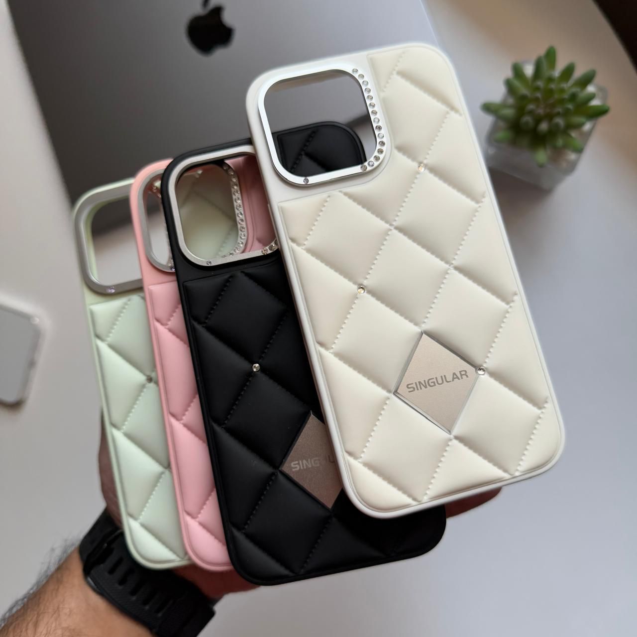 Leather Bump with Diamond Camera Frame Case(Code STS63)