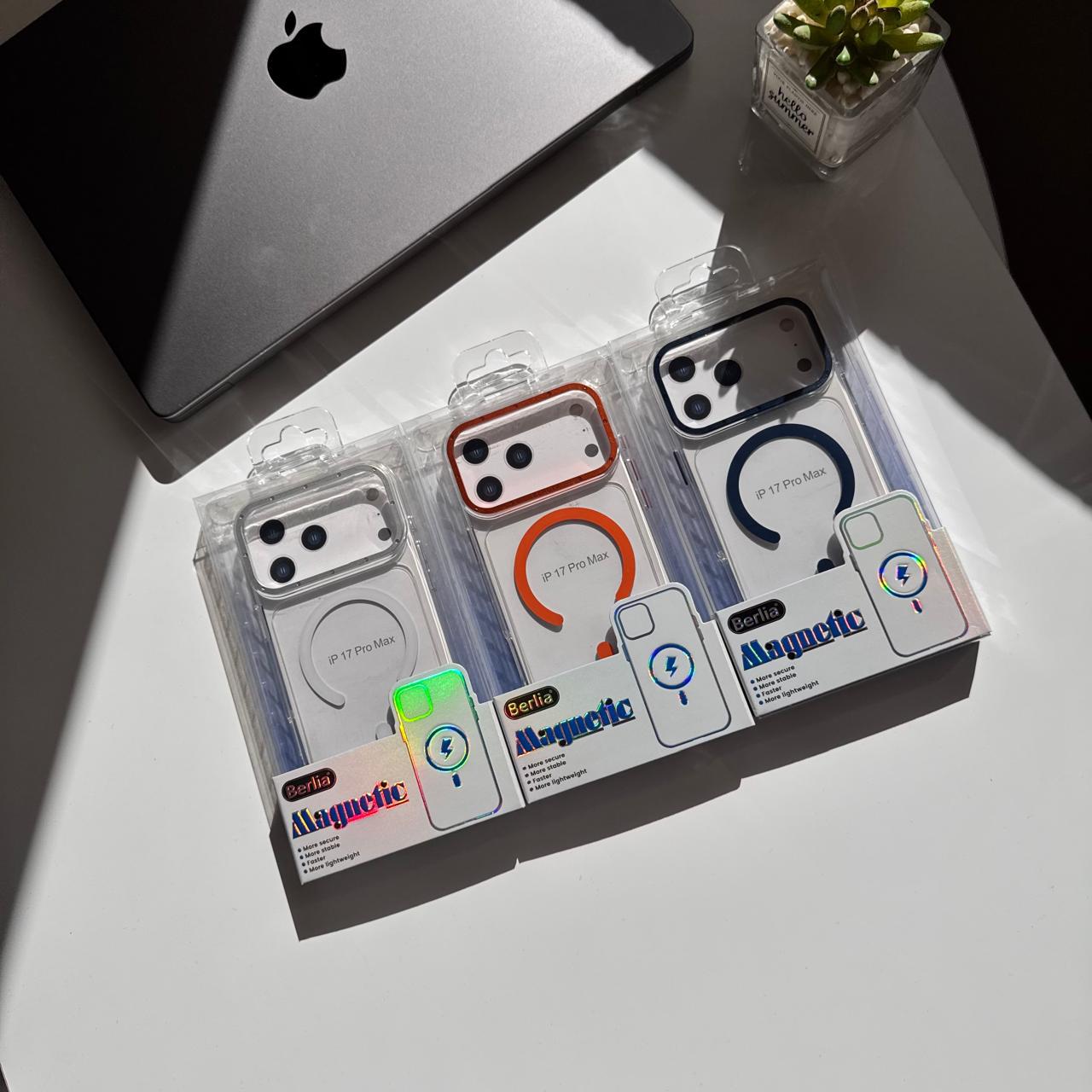 Berlia Transparent MagSafe Metal Camera Case(Code BRMP56)
