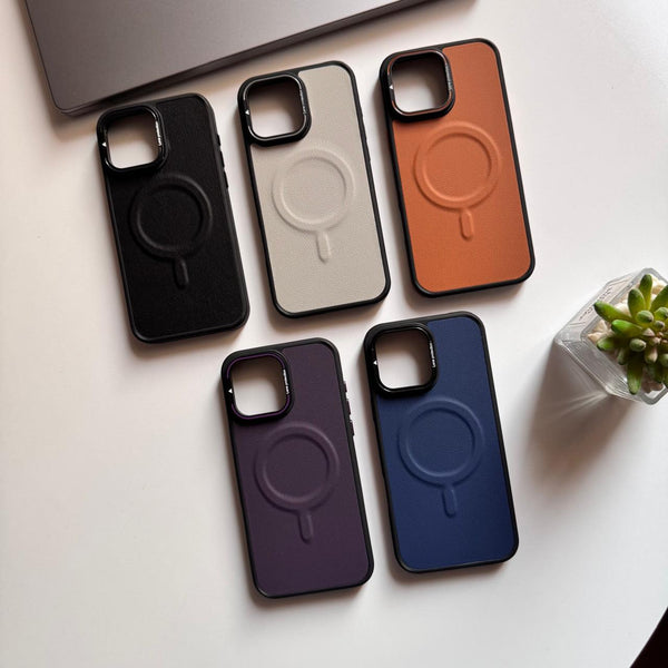 Leather MagSafe Colored Frame Case(Code ATF57)