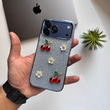 Trendy Cherry & Flowers Glitter Case(Code CFG63)