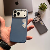 PU Triangle MagSafe Leather with Metal Frame Case(Code TRN89)