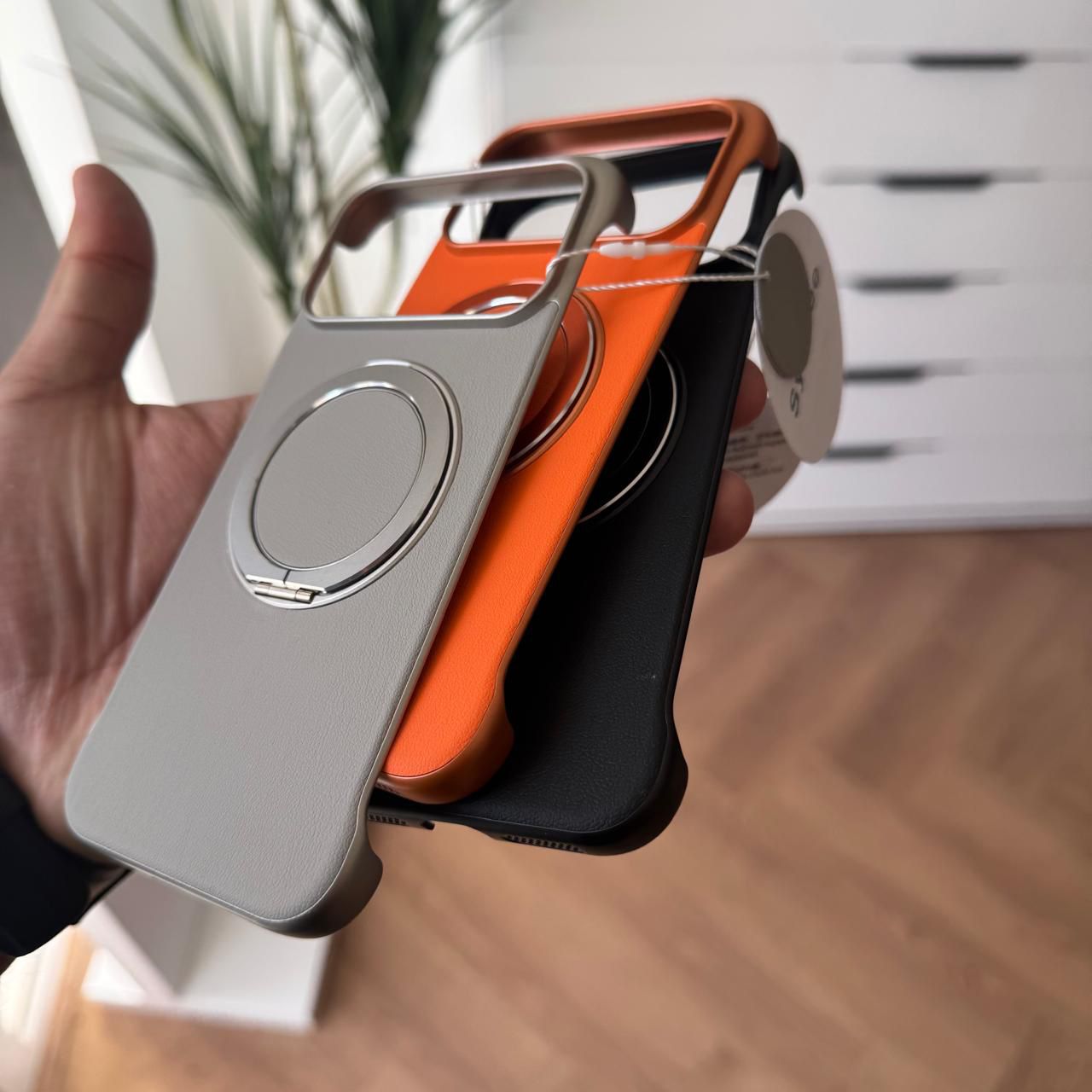 Frameless Metal & Leather MagSafe Case(Code FML39)