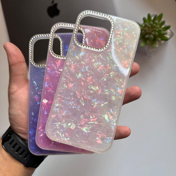 Marble with Diamond Frame Camera Case(Code DLA22)