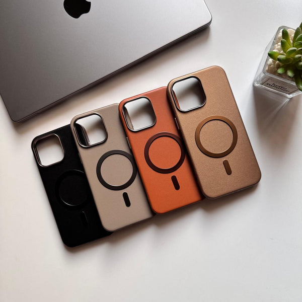 Leather MagSafe with Metal Frame Camera Case(Code LTF64)