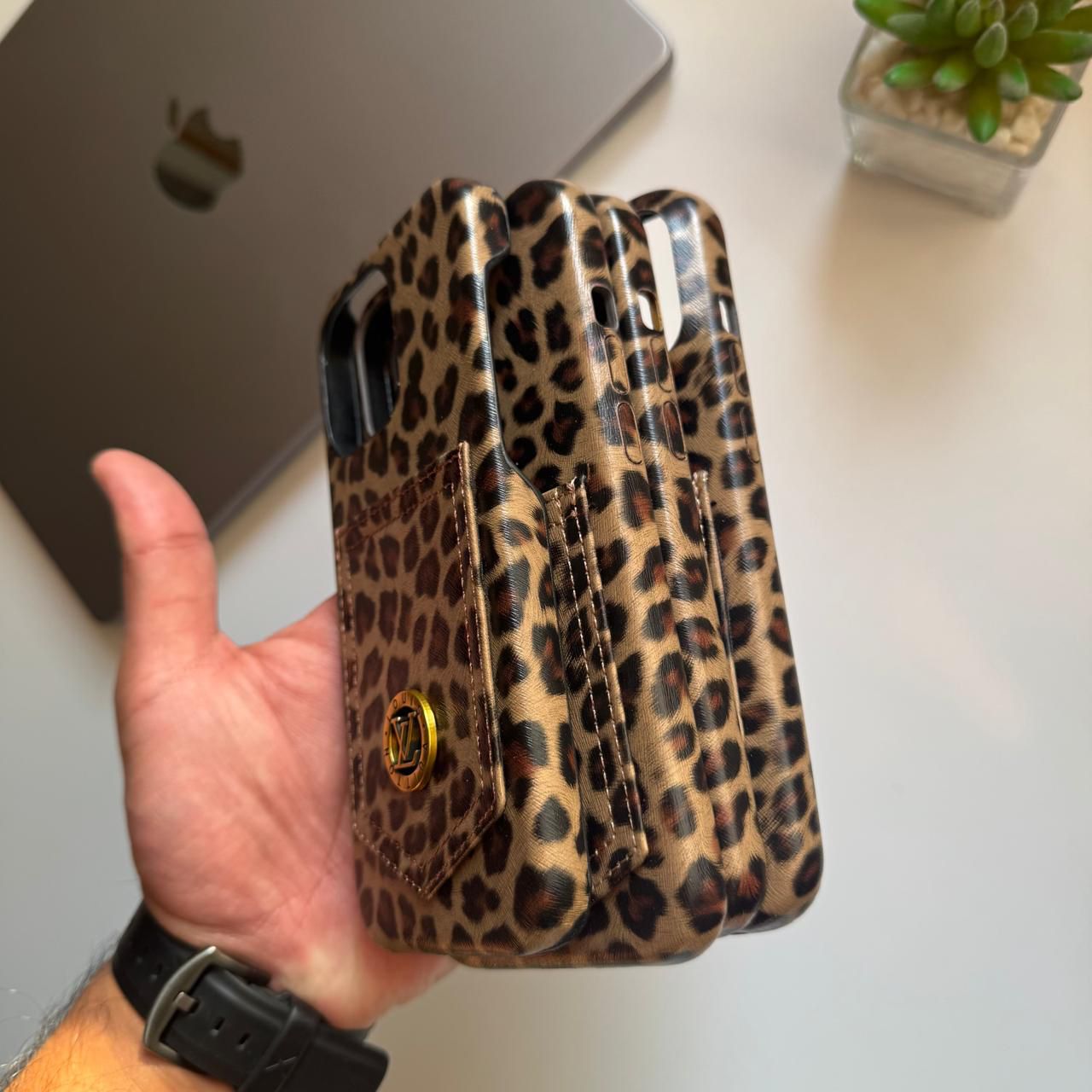 Leather Cheetah Logo Brands Case(Code CHB73)