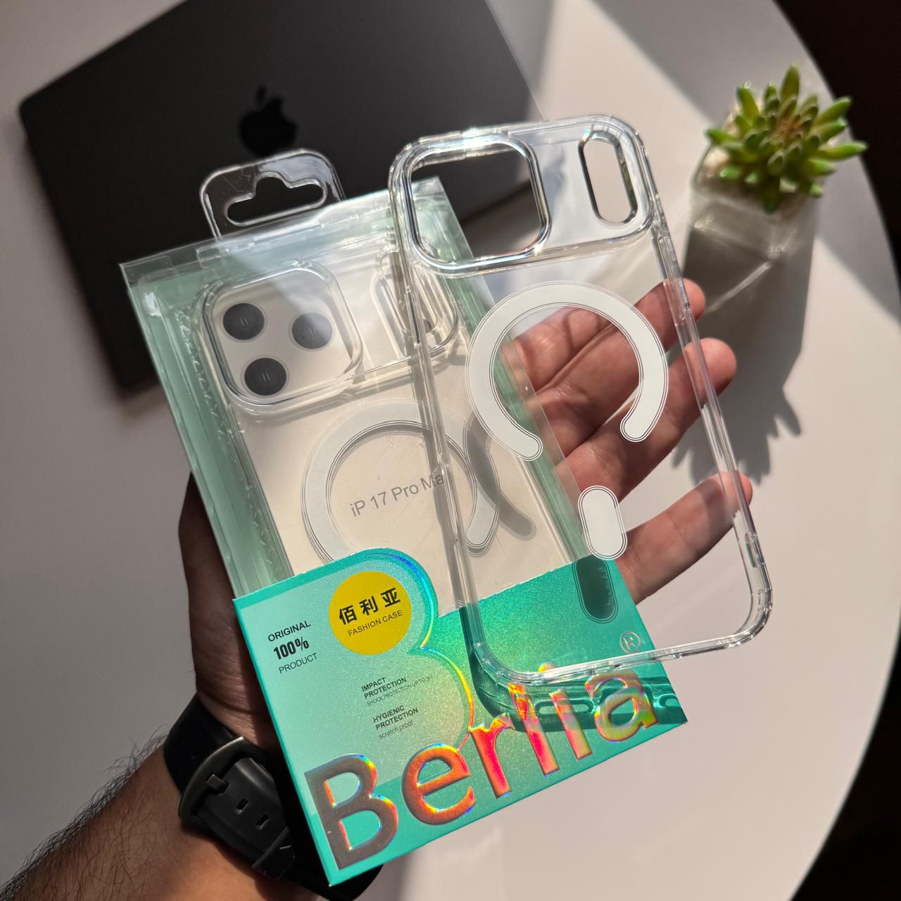 Berlia Transfparent Silicone MagSafe Case(Code BRMC8)