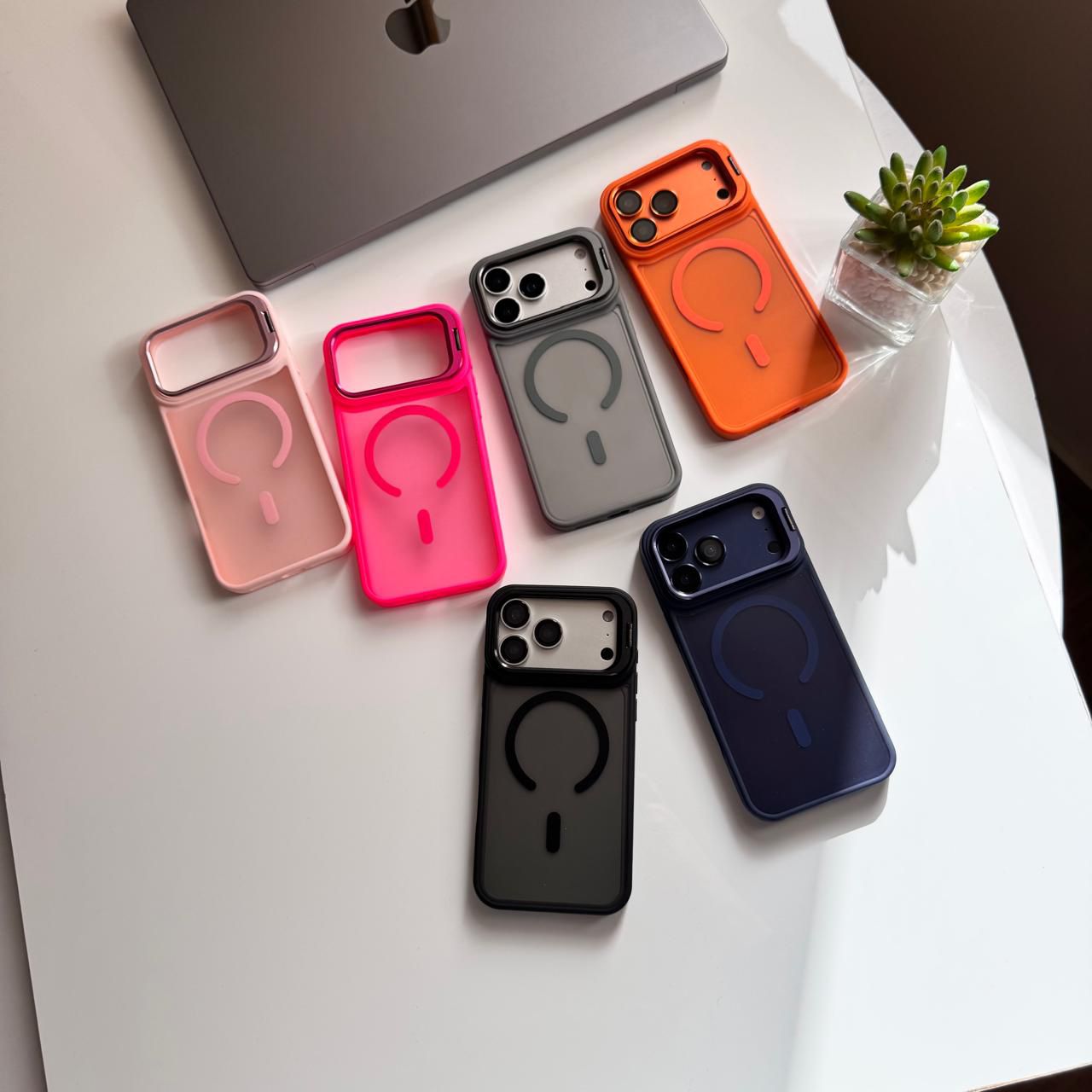 Pure Matte MagSafe with Metal Camera Stand Case(Code PMS70)