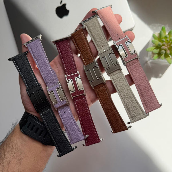 Leather Pin Buckle lock Band for Apple Watch(Code BNB65)