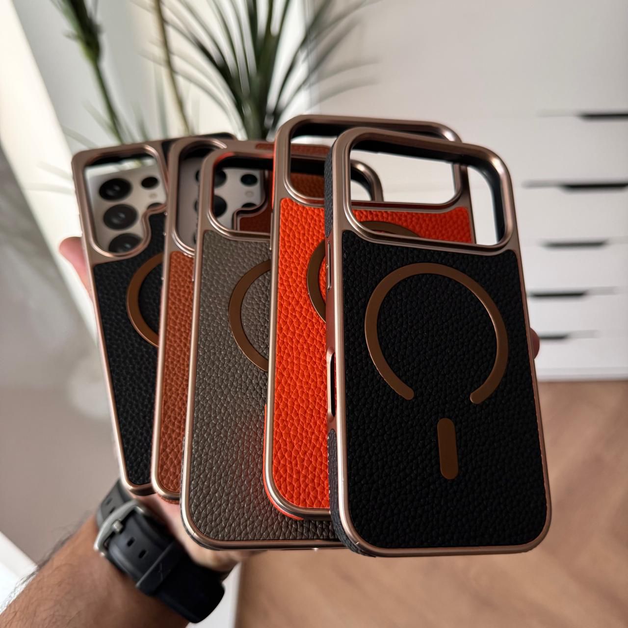 Leather MagSafe with Acrylic Frame Case(Code LMA83)
