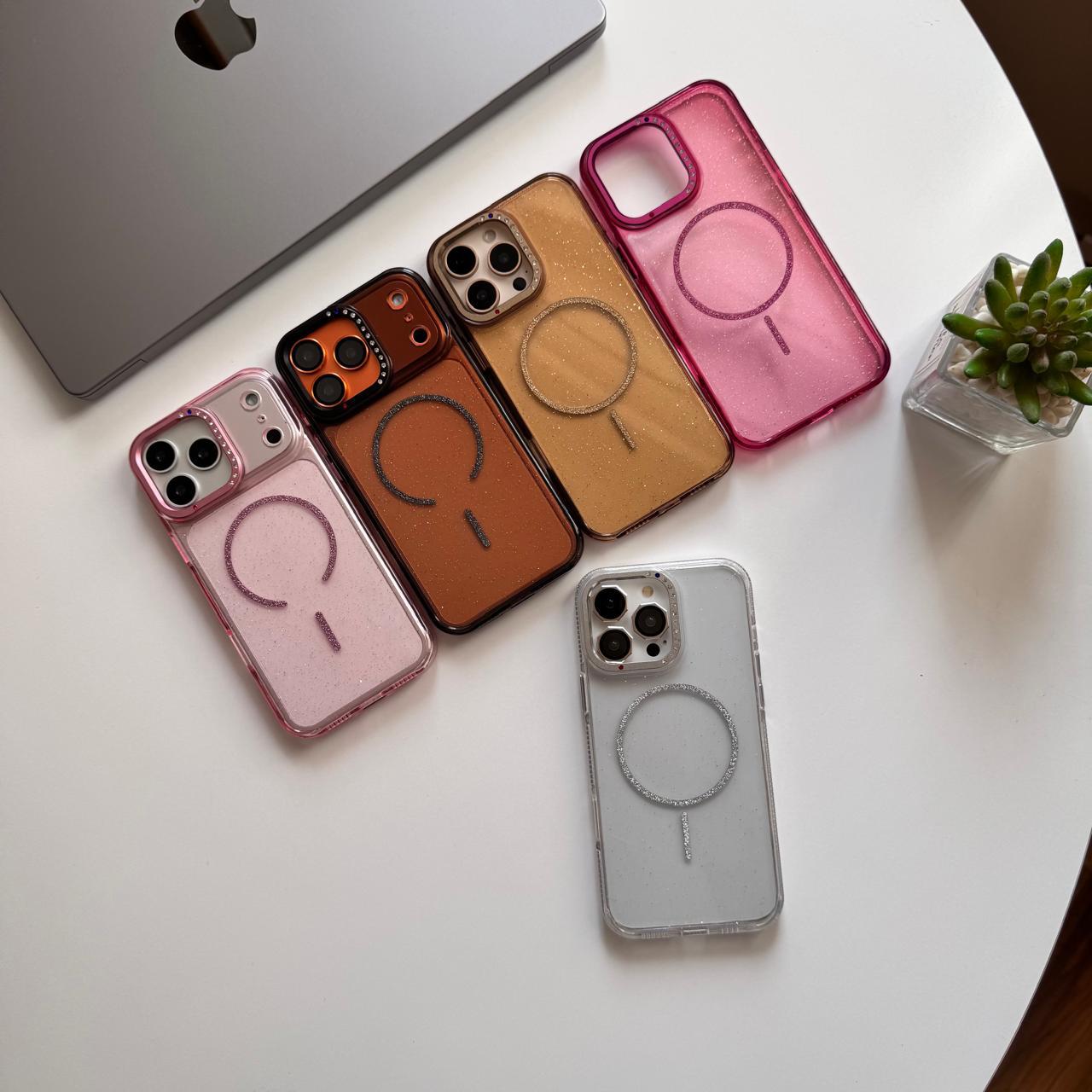 Shinny Glitter MagSafe with Diamond Frame Camera Case(Code SGD66)