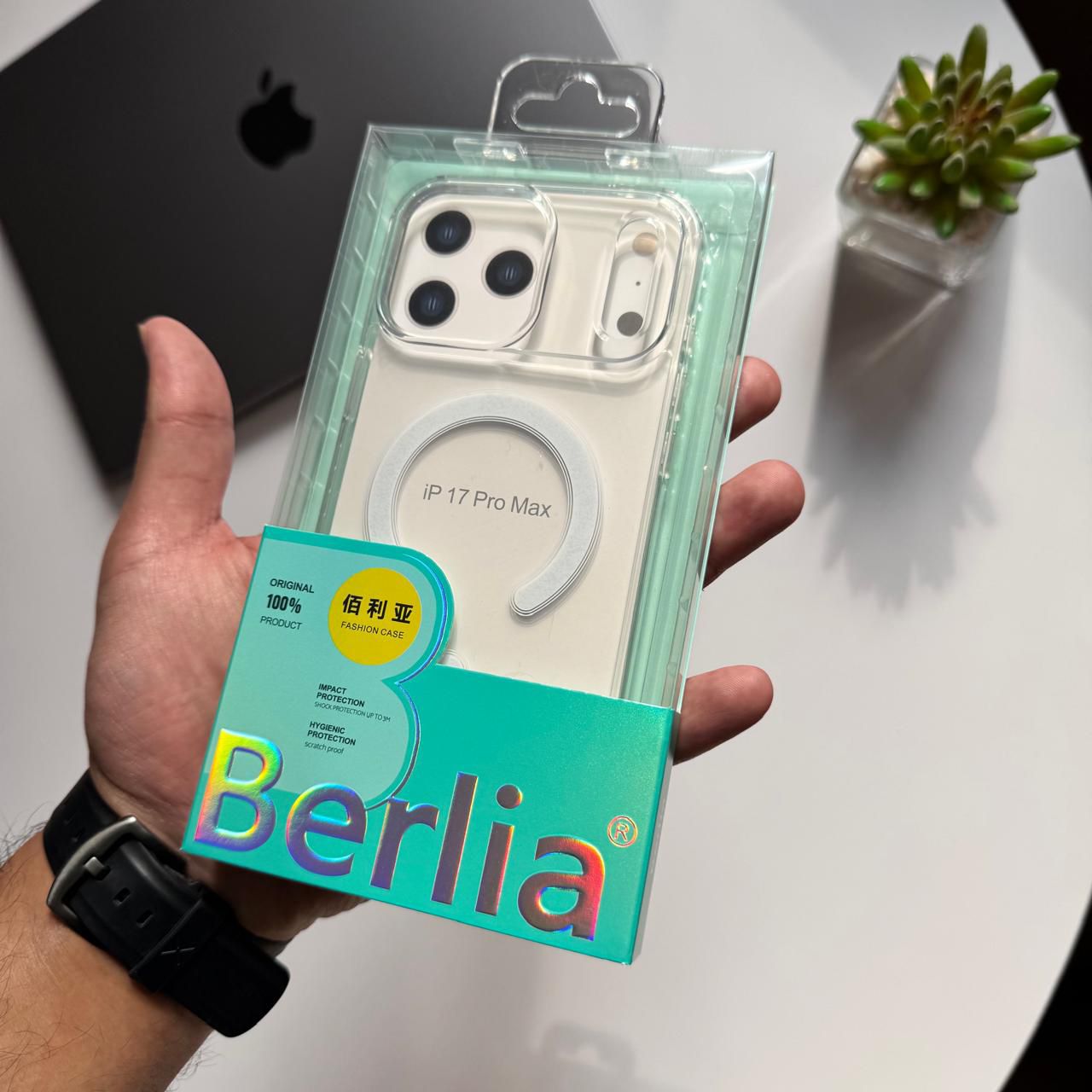 Berlia Transfparent Silicone MagSafe Case(Code BRMC8)