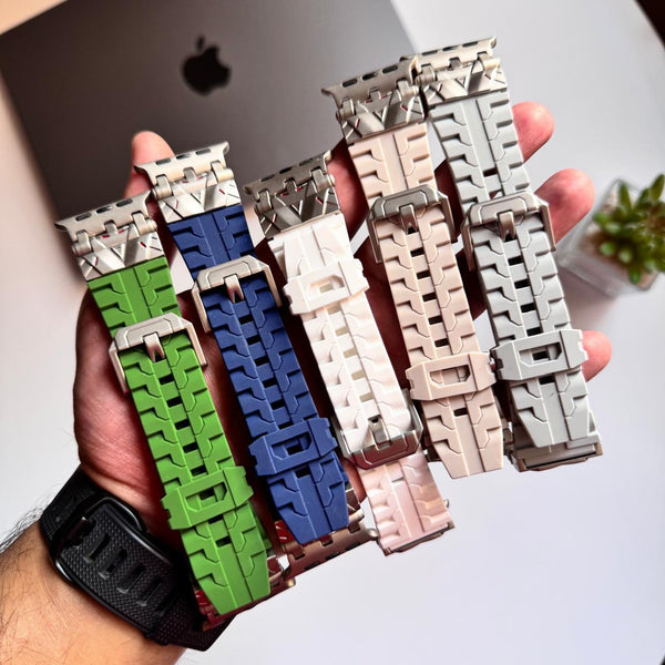 Silicone with metal lock band for Apple Watch(Code SLY73)