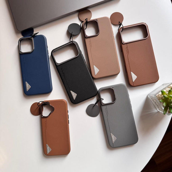 Kedi-OU PU Triangle MagSafe Leather with Metal Frame Case(Code TRN48)
