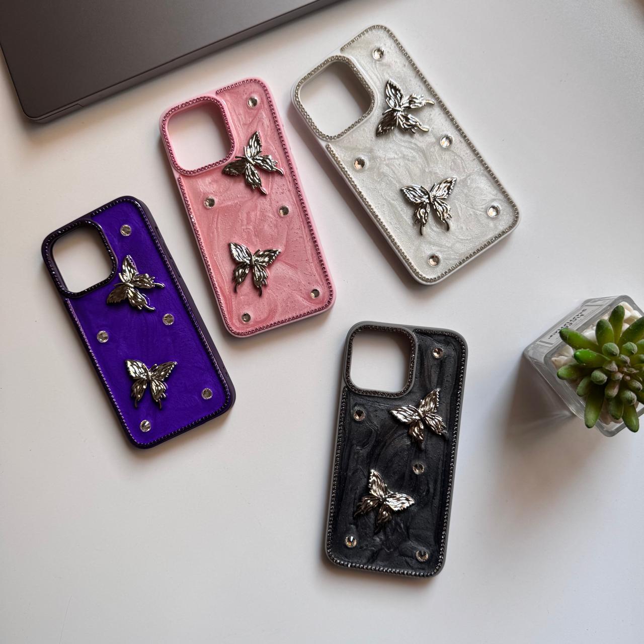 3D Butterflies Marble Case(Code BFM63)