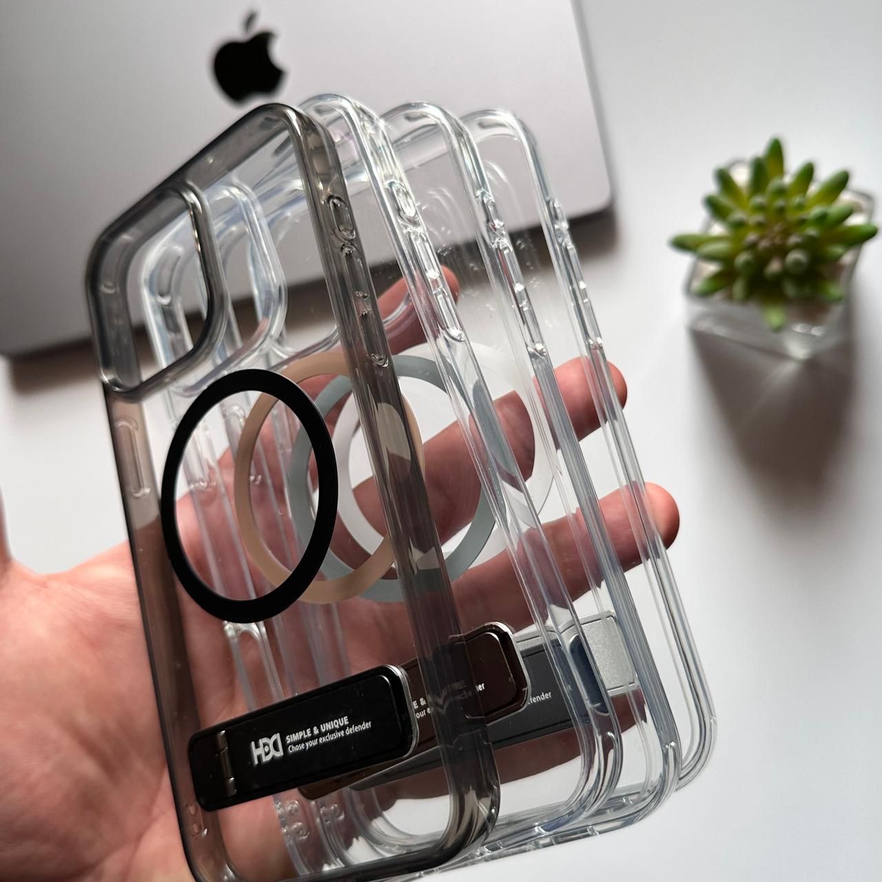 HDD Transparent Metal Stand MagSafe Case(Code HDD74)