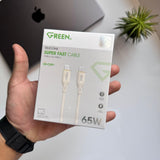 Green Silicone PD Fast Cable Type-C to Type-C 65 watt(Code GE-C091)