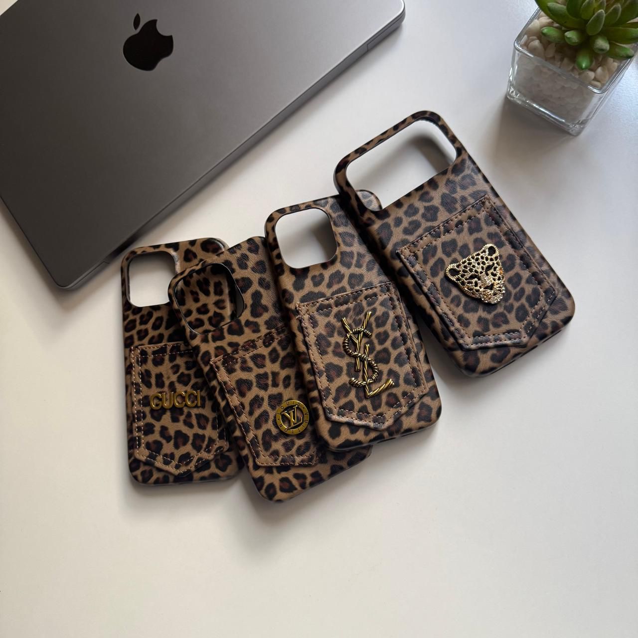 Leather Cheetah Logo Brands Case(Code CHB73)