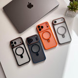 Pure Matte Orange Frame Metal MagSafe Stand Case(Code ORF77)