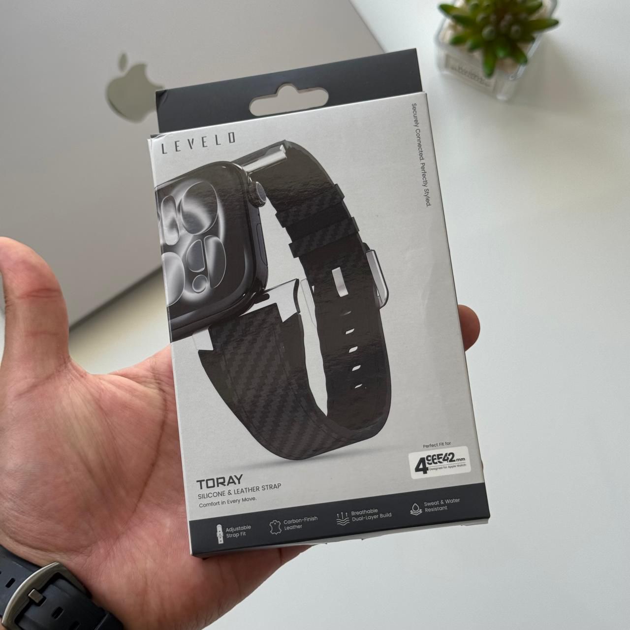 LEVELO TORAY Silicone & Leather Strap(Code LVS93)