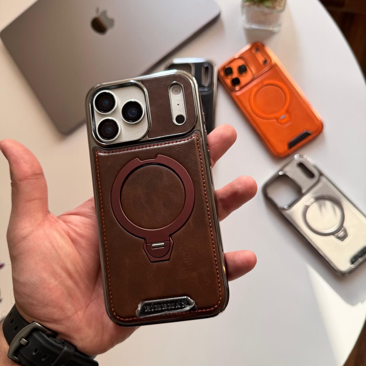 RIMBMAX Leather MagSafe Stand Case(Code RMX65)
