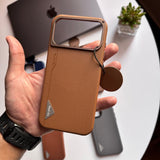 Kedi-OU PU Triangle MagSafe Leather with Metal Frame Case(Code TRN48)