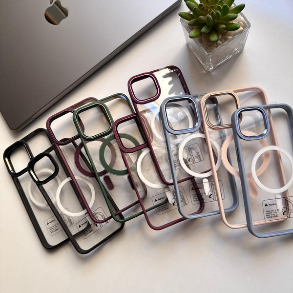 Transparent MagSafe with Metal Frame Camera Case(Code DF85)
