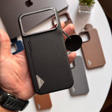 Kedi-OU PU Triangle MagSafe Leather with Metal Frame Case(Code TRN48)