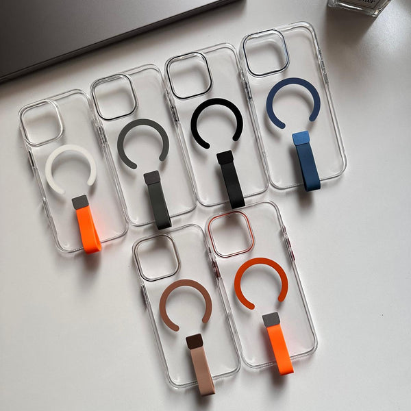 Transparent Trendy Silicone Holder MagSafe Case(Code OPN91)