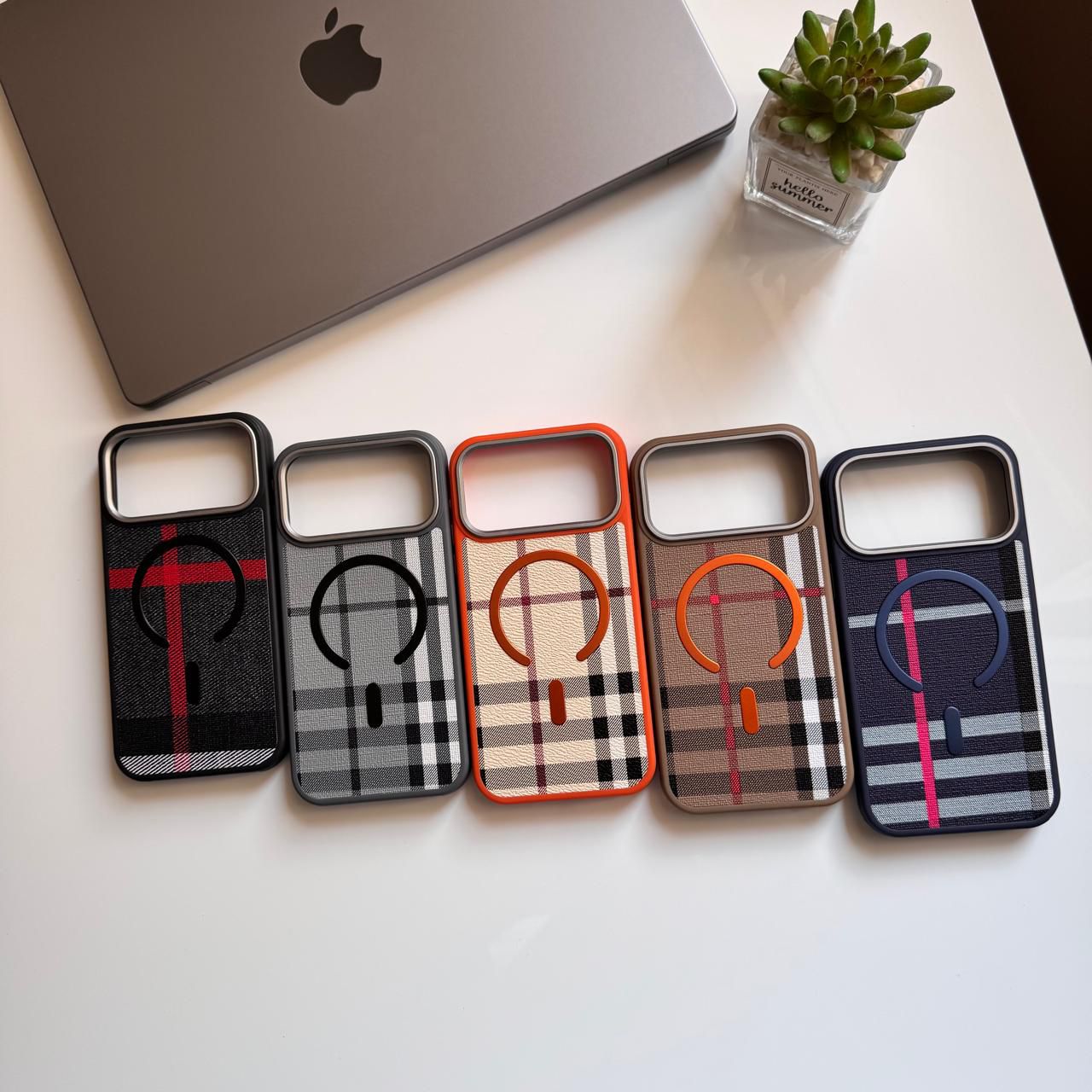 Canvas Plaid Pattern MagSafe Case(Code PCP55)