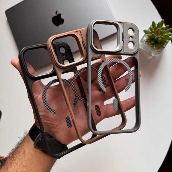 Transparent Opened MagSafe with Stand Camera Case(Code TOS85)