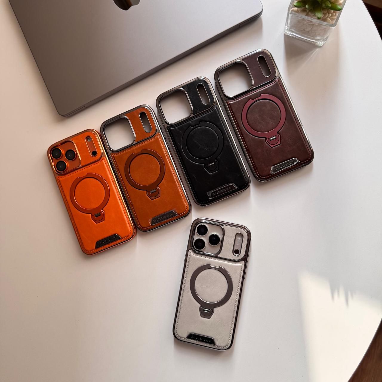 RIMBMAX Leather MagSafe Stand Case(Code RMX65)