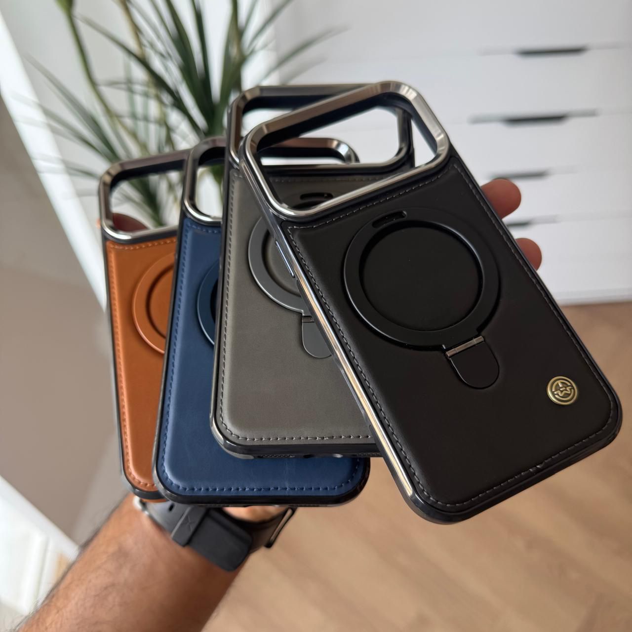 Basic Leather Metal MagSafe Stand Case(Code BLS84)