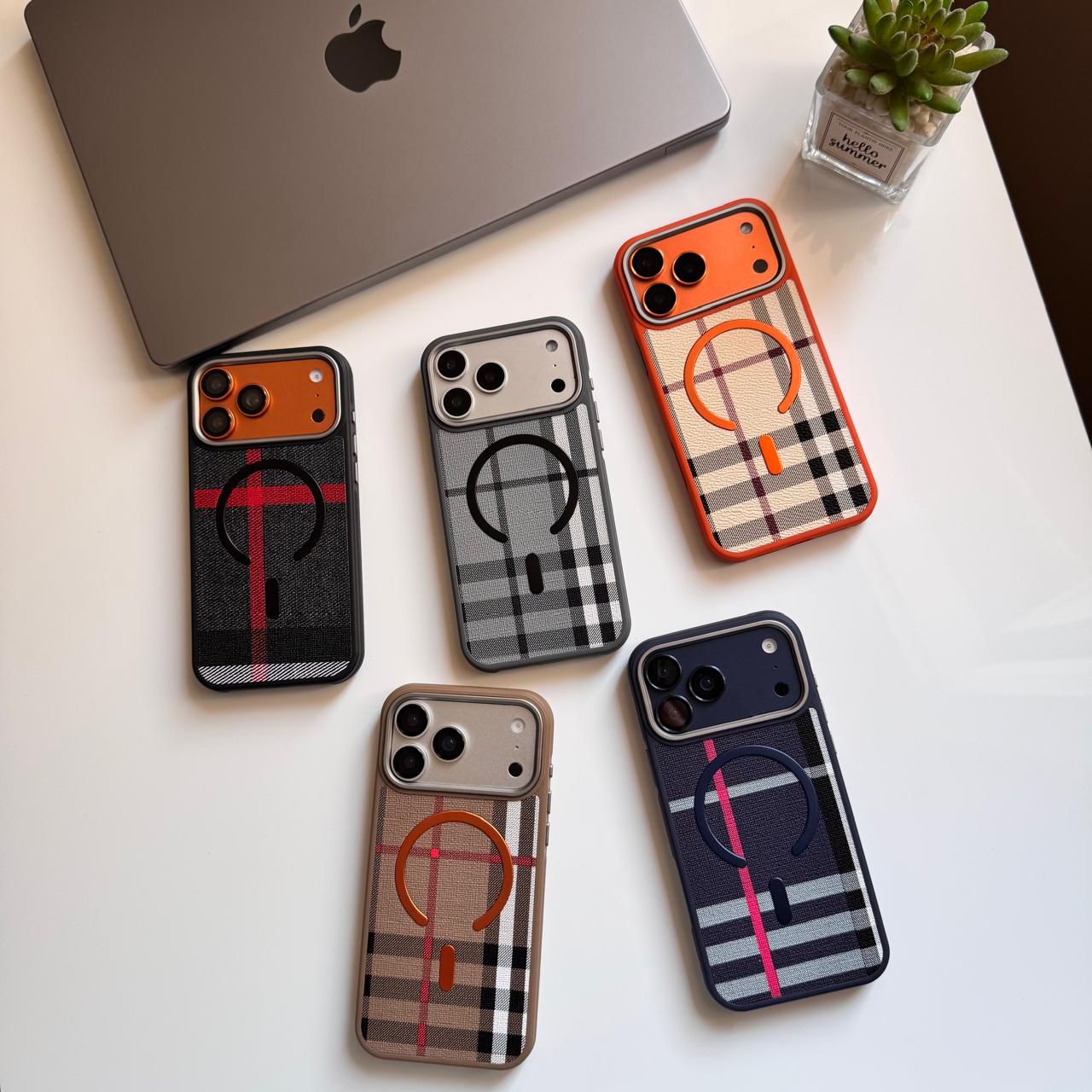 Canvas Plaid Pattern MagSafe Case(Code PCP55)
