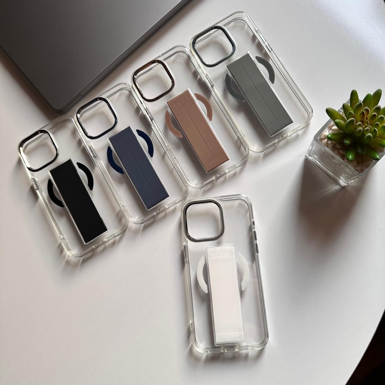 Transparent Half MagSafe Holder with Metal Camera Case(Code HLH65)