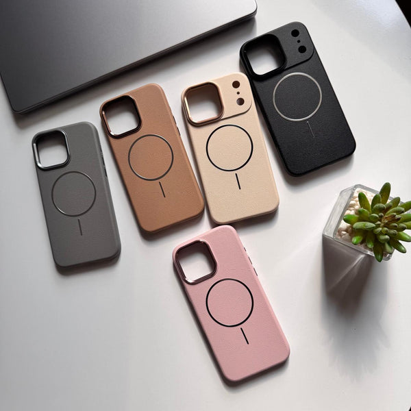 Basic Luxury MagSafe PU Silicone Leather Case(Code BLP61)