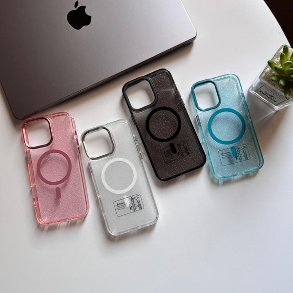 Transparent Colors Shiny Glitter MagSafe Case(Code SHC54)