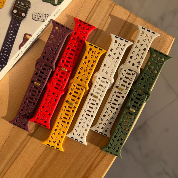 Letters Silicone Band For Apple Watch